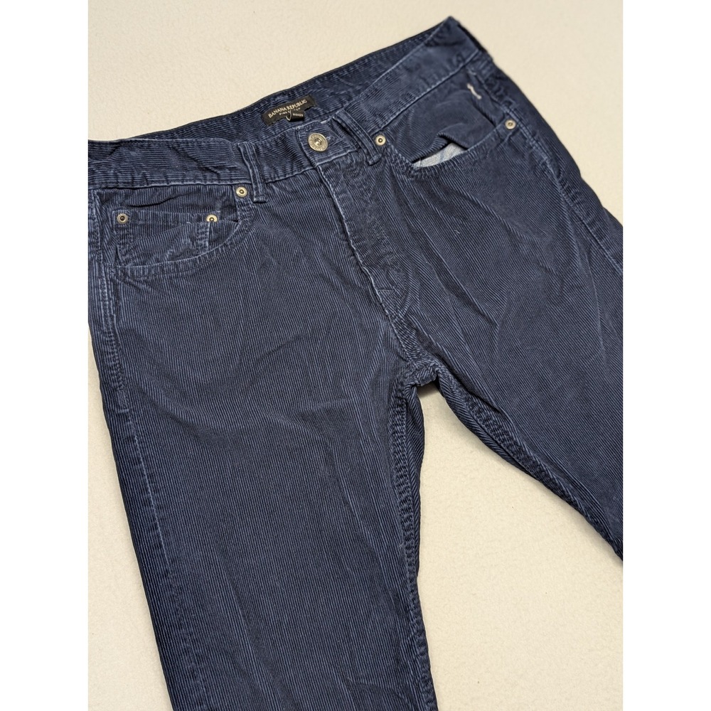 Banana Republic Mens Navy Blue Corduroy Slim Fit Pima Cotton Chino Pants 32x30